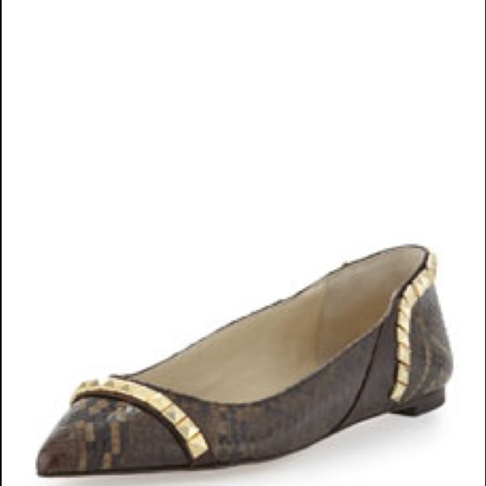 Michael Kors Ella Snakeskin Flat EUC 7.5